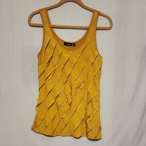 Apt. 9 Women's Mustard Yellow Ruffle Tank Top